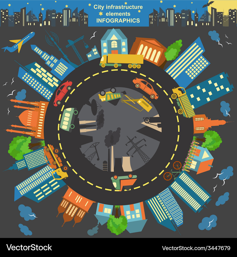Set of modern city elements for creating your own Vector Image