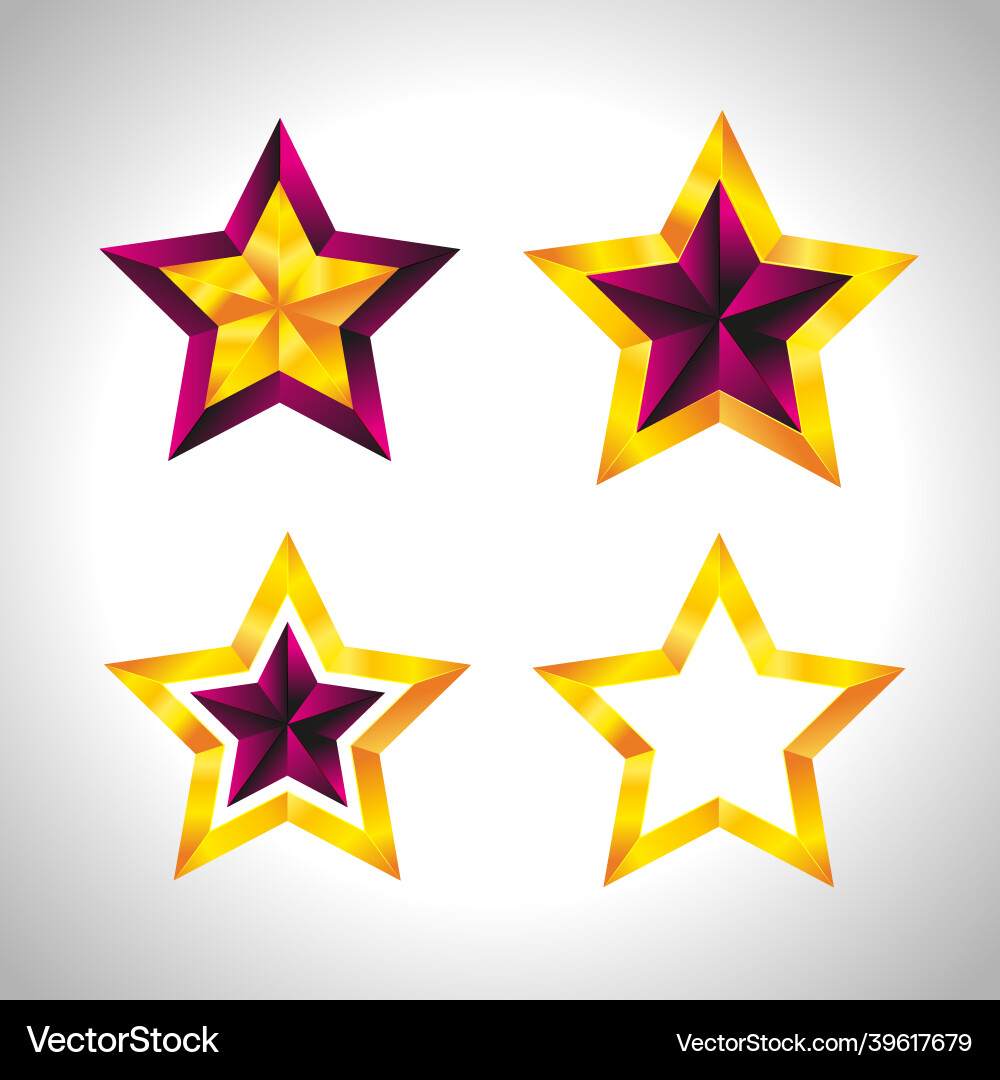 Shiny gold star christmas for design on white vector image