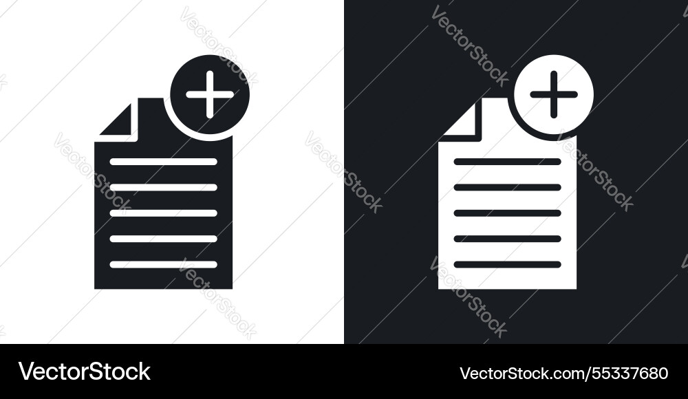 Add document icons set black and colored style vector image