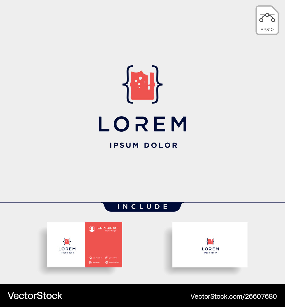 Beer code logo design bar coding simple line vector image
