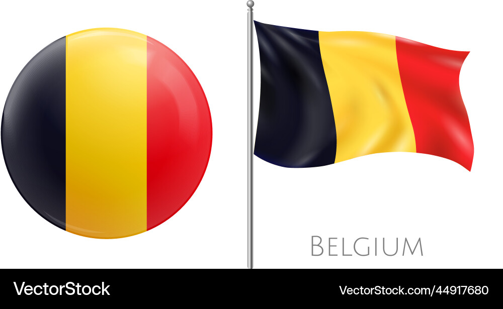 Belgien Flagge Badge Zusammensetzung Belgien Flagge Badge Zusammensetzung vektorbild
