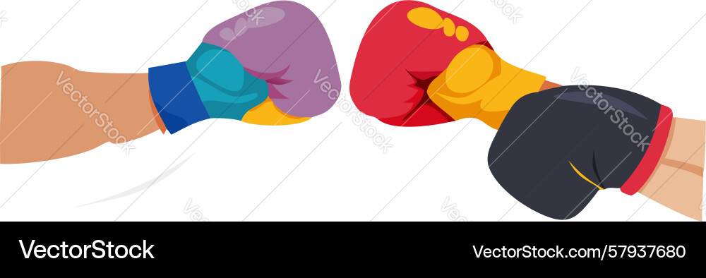 Boxing Gloves Collision - Dynamic Action Vector Image