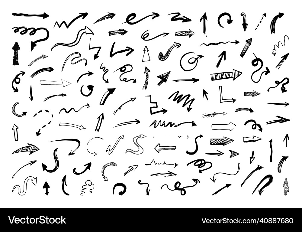 Collection of texturing arrows Vector Image