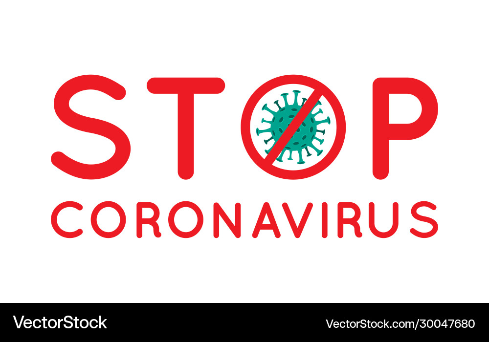Coronavirus icon with red prohibit stop sign Coronavirus icon with red prohibit stop sign vector image