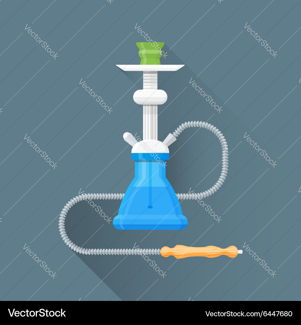 Flat blue metal hookah icon Royalty Free Vector Image