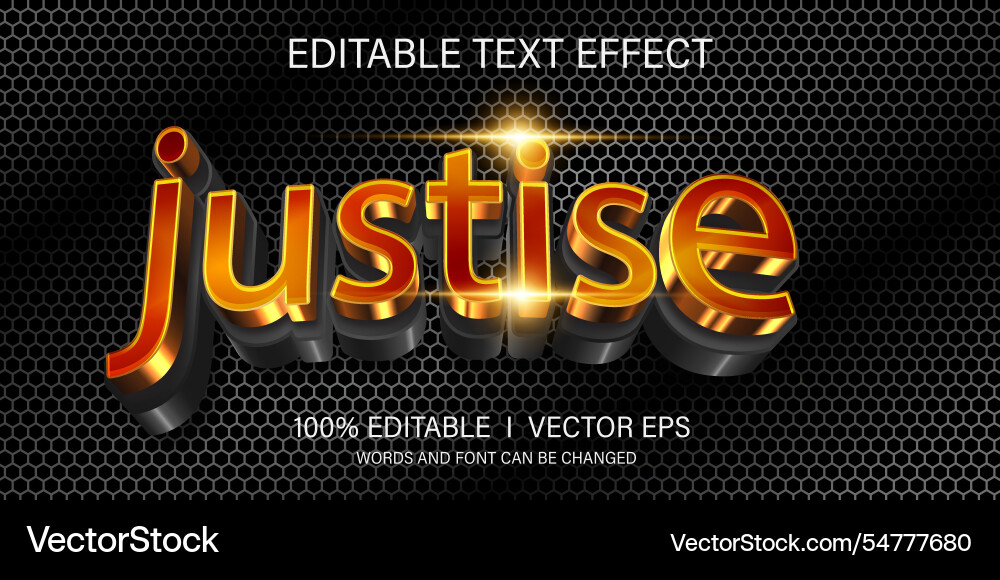 Justice text effect with modern style design Justice text effect with modern style design vector image