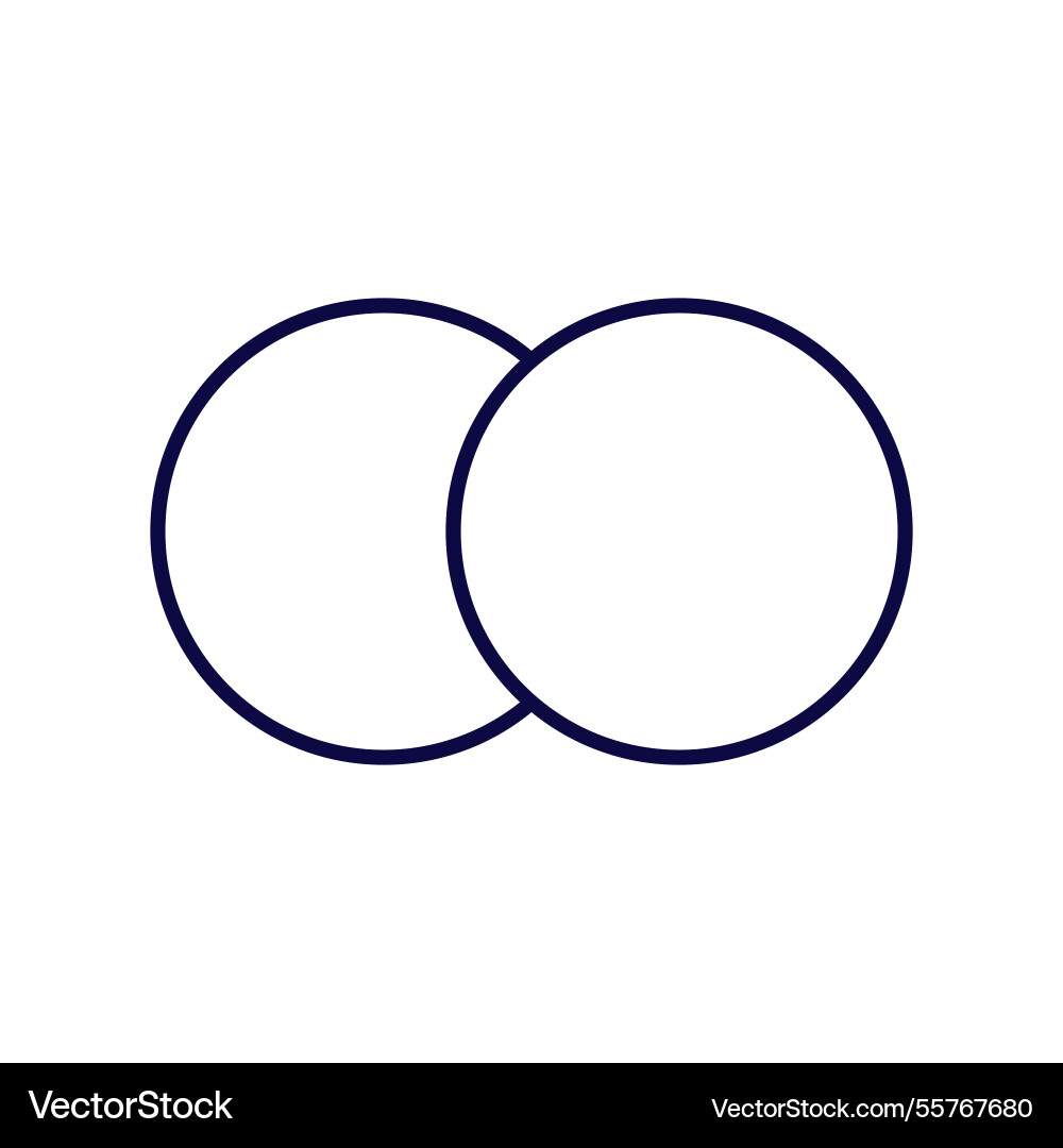 Minimalist intersecting venn diagram showing Vector Image