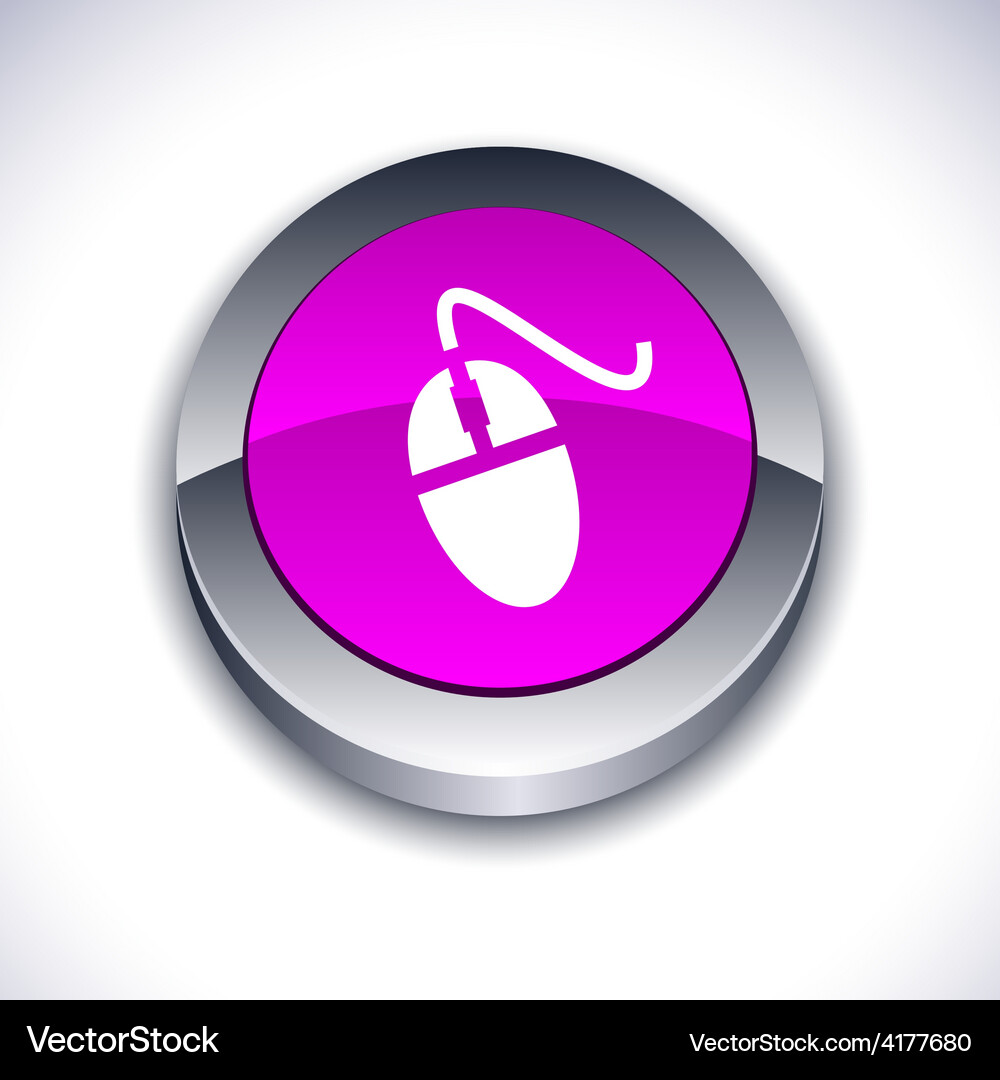 Mouse 3d button Vector Image
