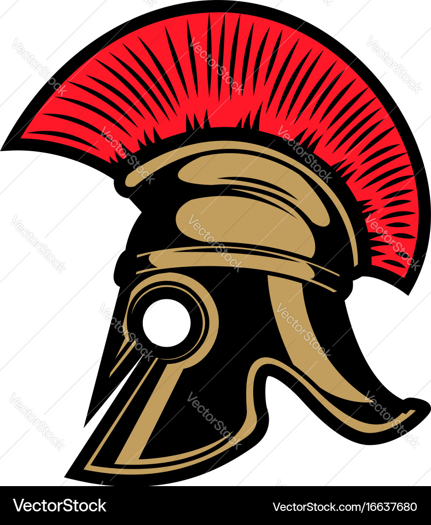 Spartan helmet design elements for emblem sign Vector Image