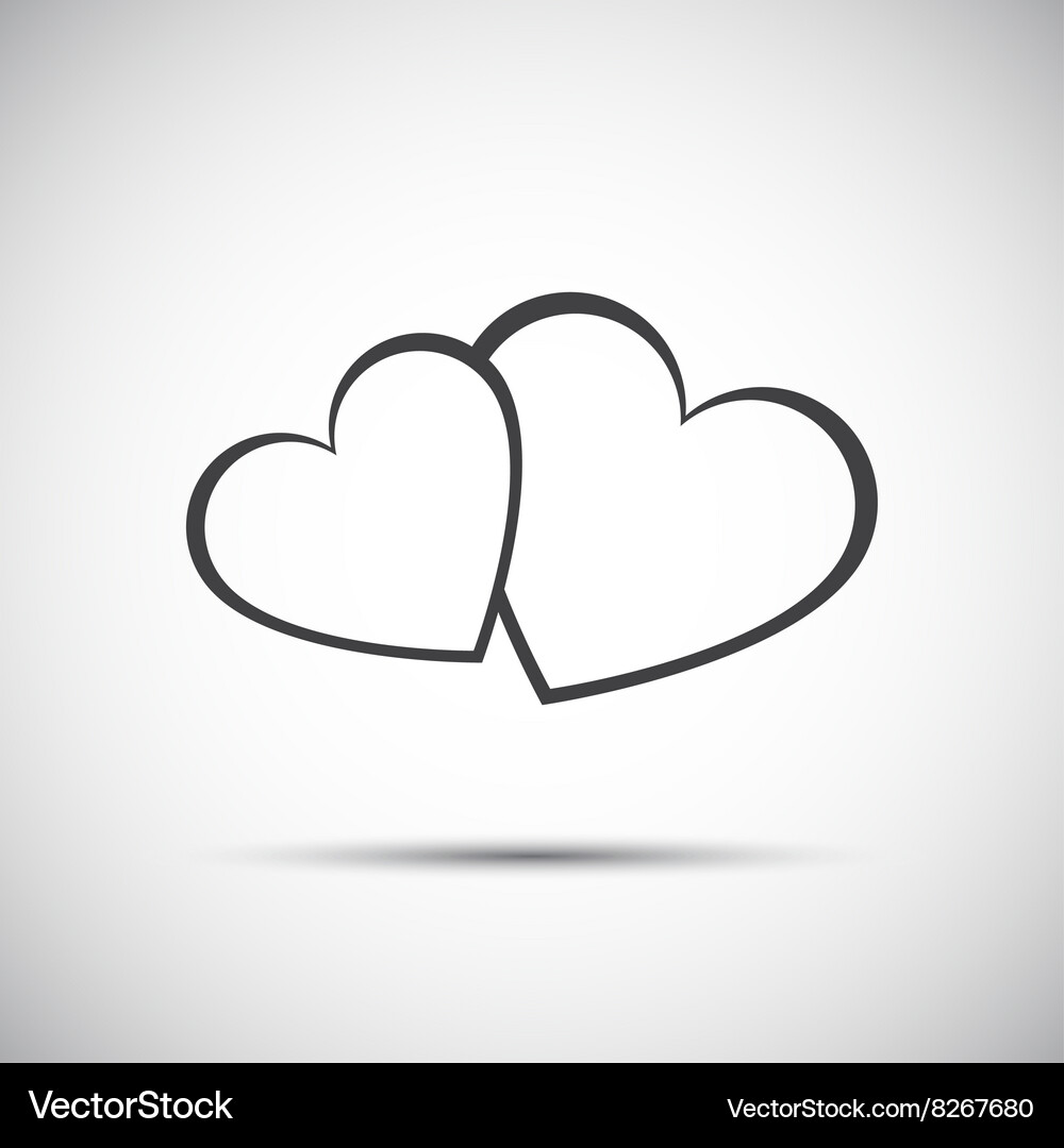 Two Hearts Valentine Icon – Royalty-Free Vector | VectorStock, image size:1000x1080