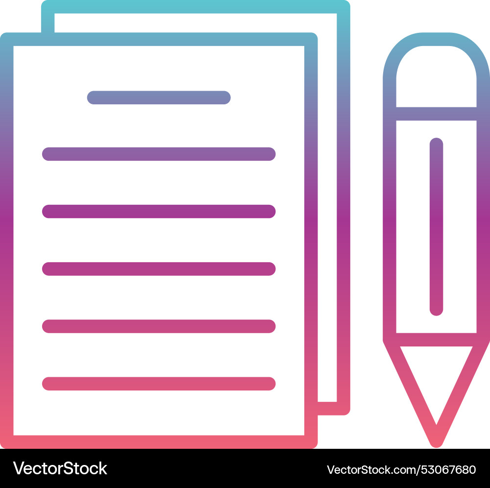 Write line gradient design vector image
