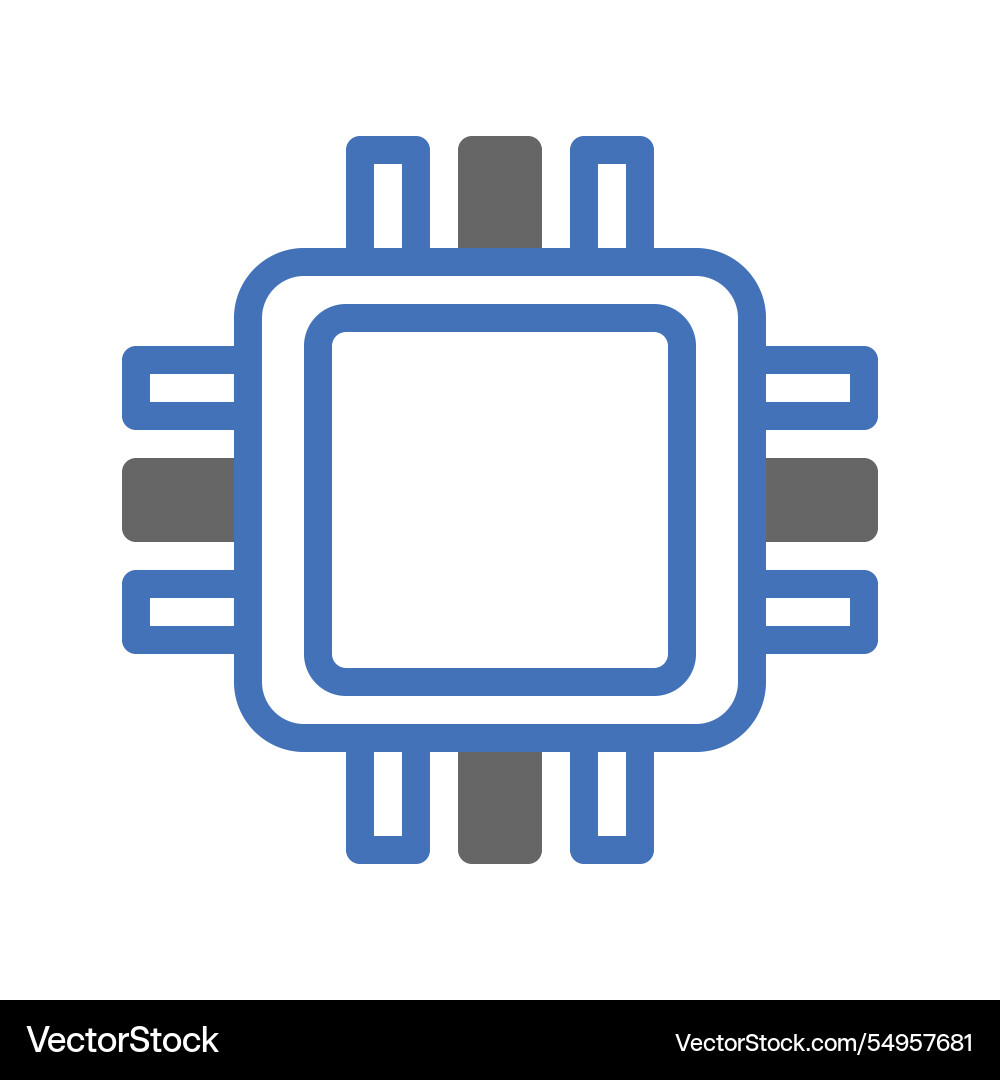 Cpu icon central processing unit microchip Vector Image