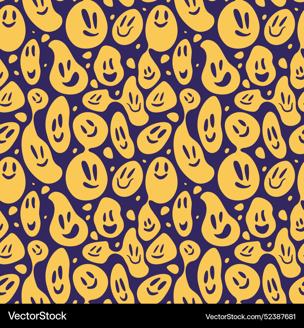 Expanded and distorted emoticon pattern template Vector Image