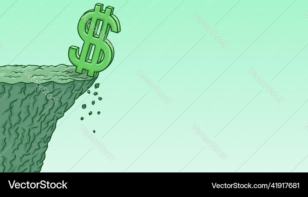 Fall in the value of dollar abstract Fall in the value of dollar abstract Vector Image