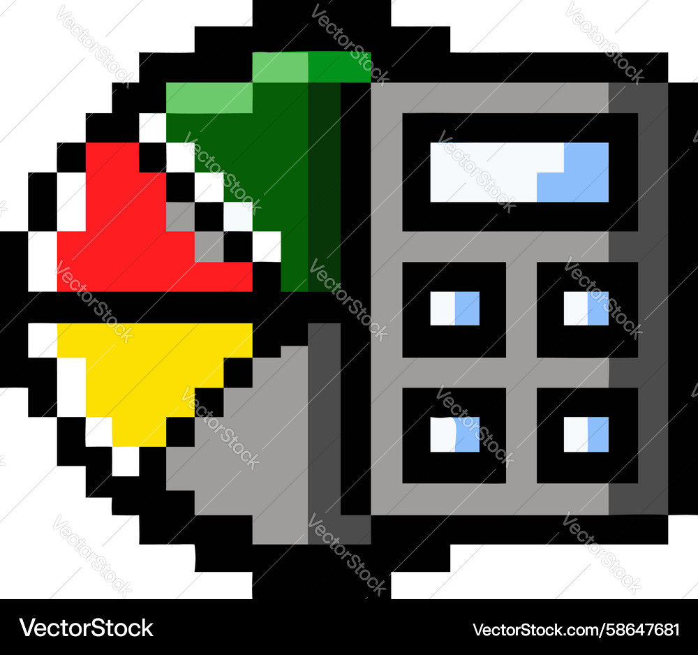 Pixel Business Analytics Dashboard Vector Image