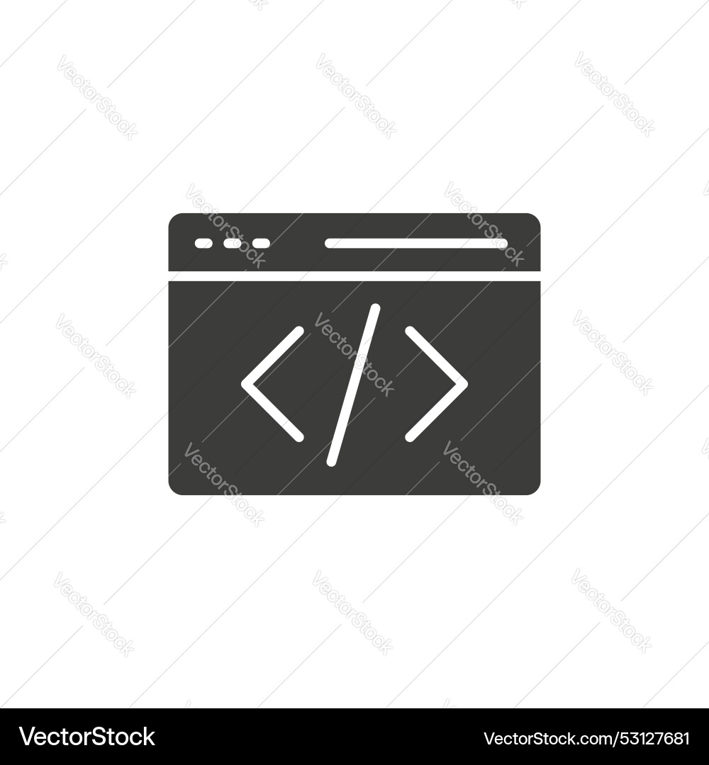Web code line icon isolated on white background vector image