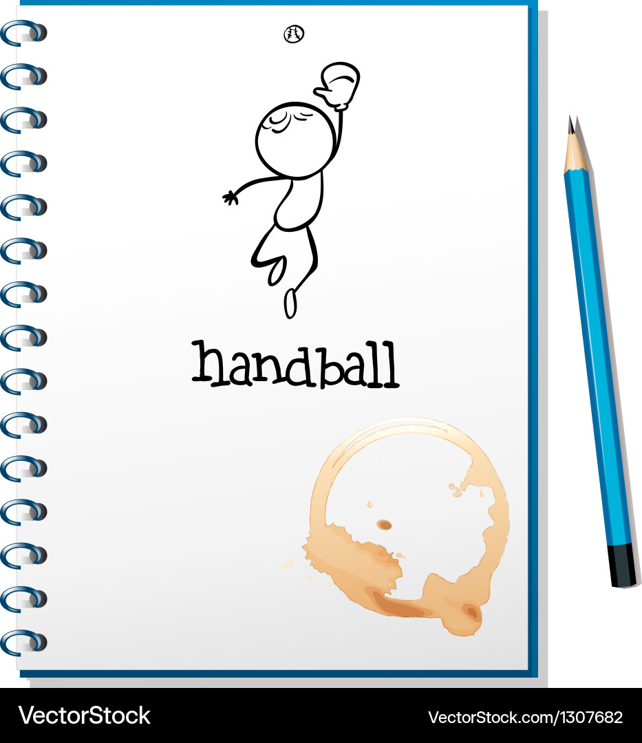 A notebook with drawing of person doing vector image