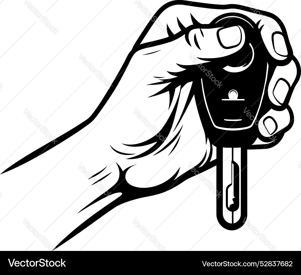 Access achieved secure hand and key emblem Vector Image
