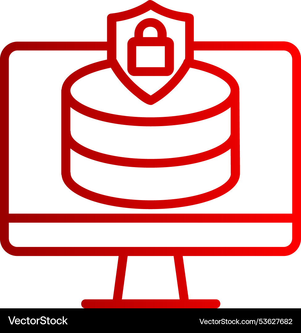 Database line gradient icon Vector Image