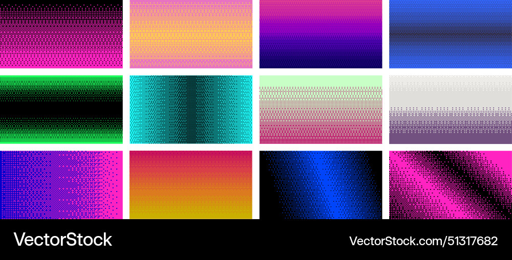 Dithering pixel art pattern backgrounds retro Dithering pixel art pattern backgrounds retro Vector Image