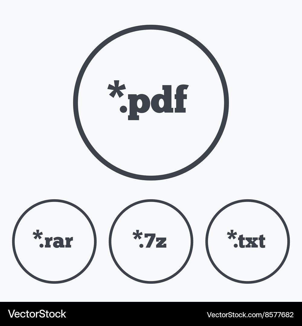 Document signs file extensions symbols Vector Image