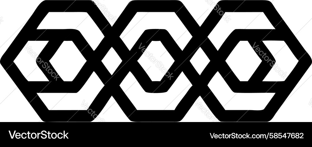 Interlocking Hexagonal Chain Art Vector Image