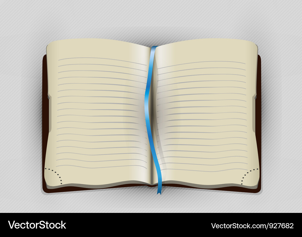 Open Lined Notebook Vector Image