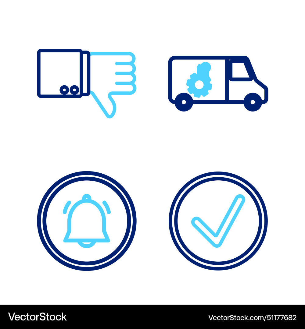 Set line check mark in circle button chat Set line check mark in circle button chat Vector Image