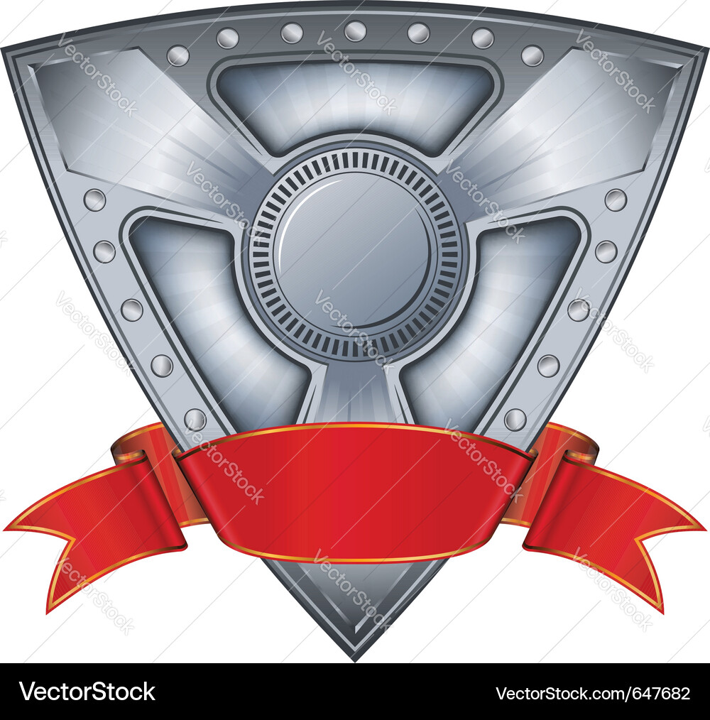 Shield with ribbon Vector Image