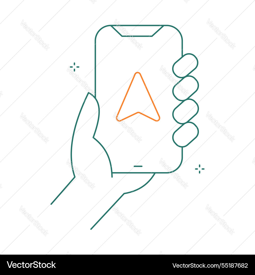 Smartphone navigation system icon design Vector Image