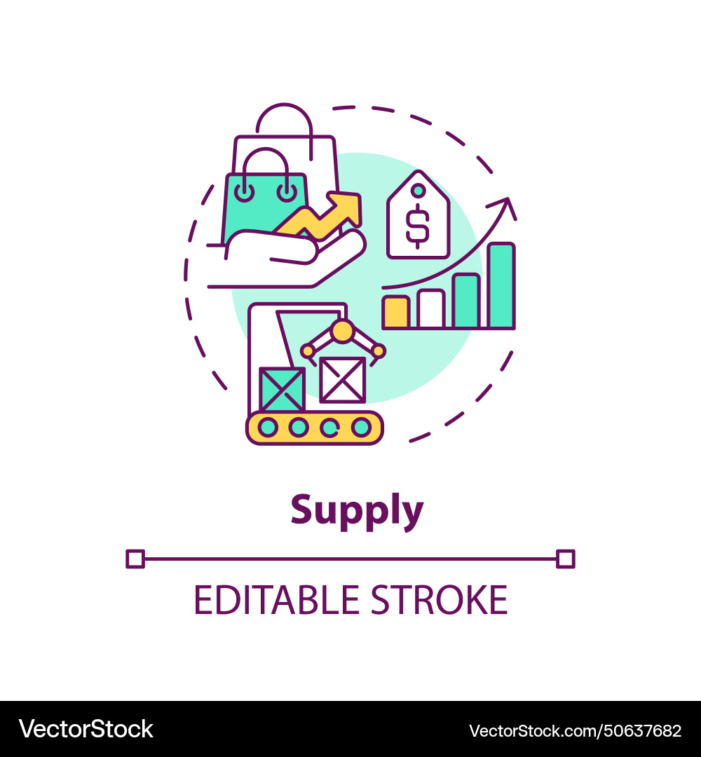 Supply multi color concept icon Royalty Free Vector Image