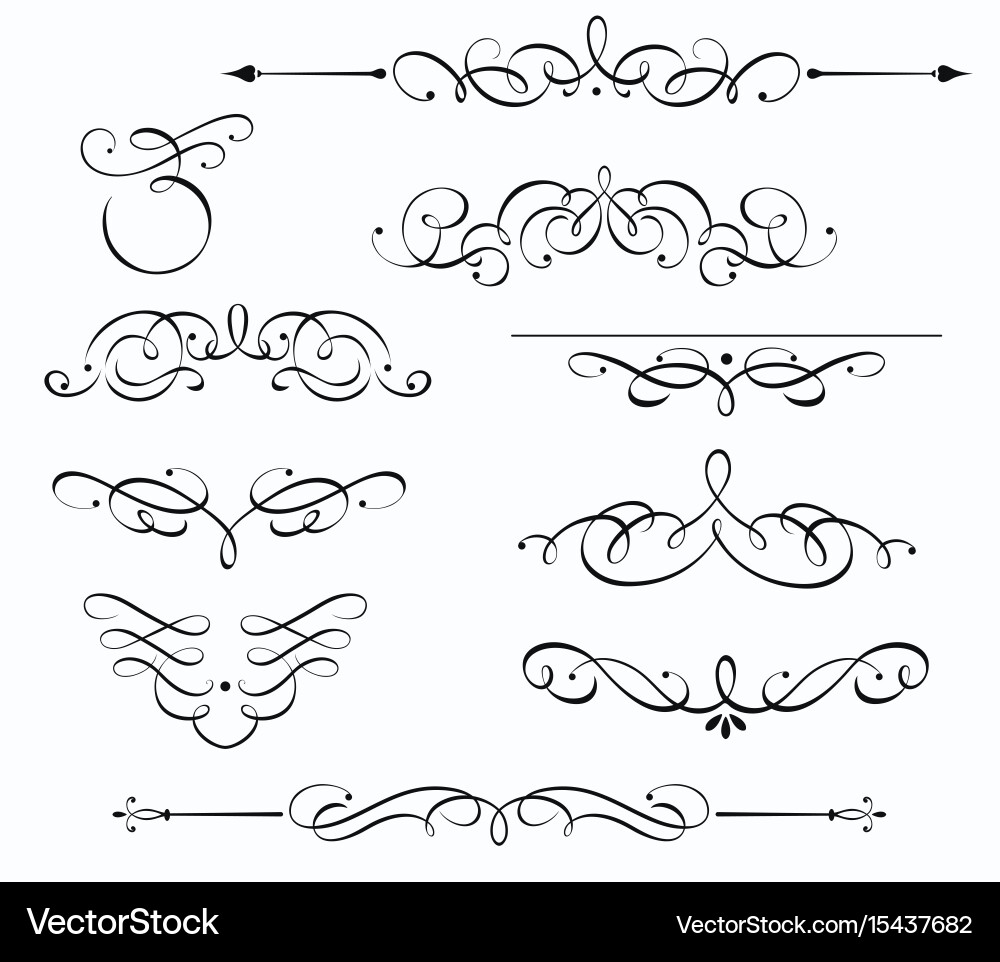 Swirling Flourishes & Scrolls vector image