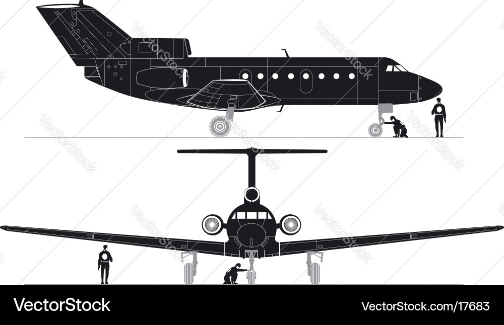 Business Jet Silhouettes Vector Image