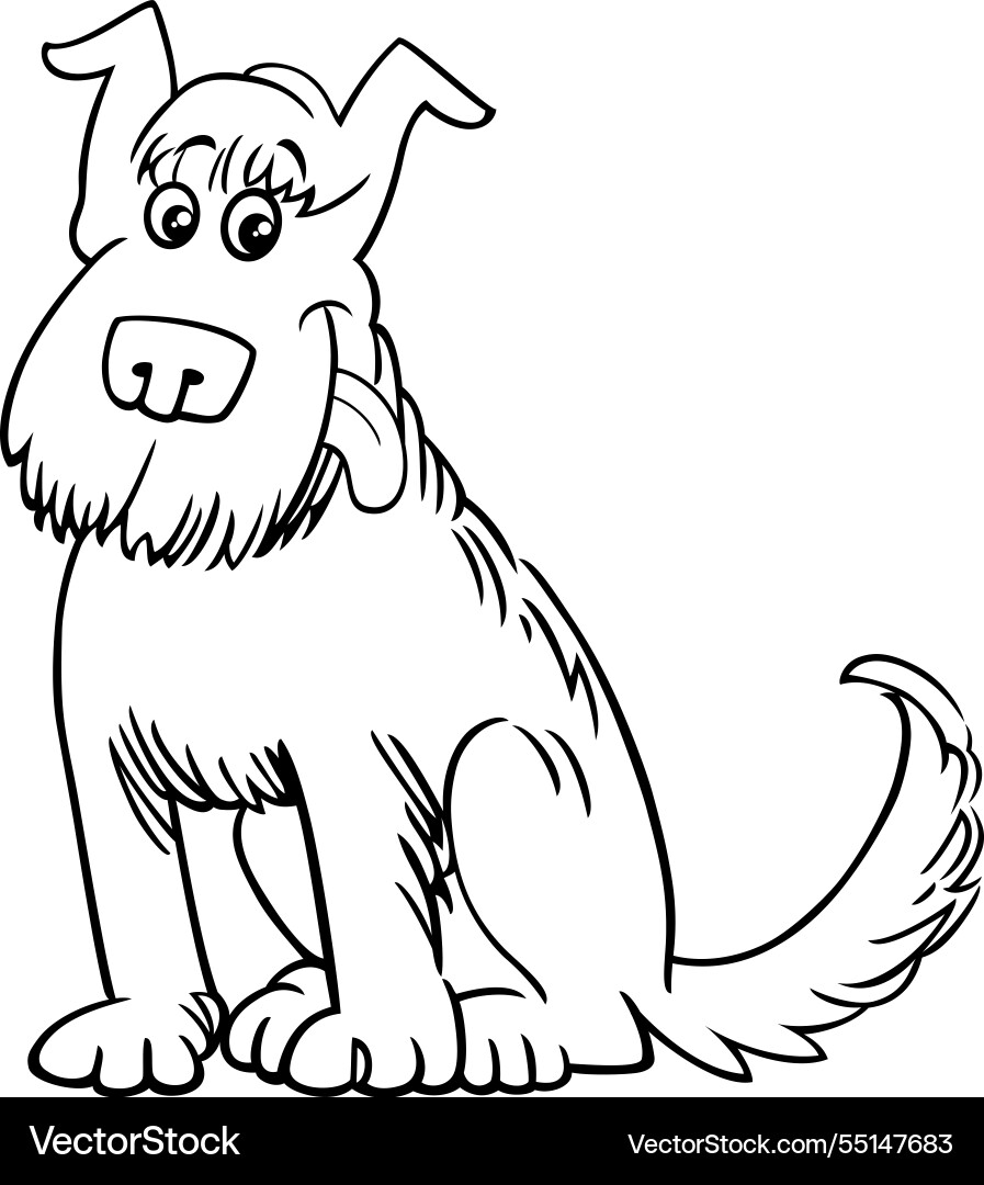 Cartoon shaggy dog comic animal character Vector Image