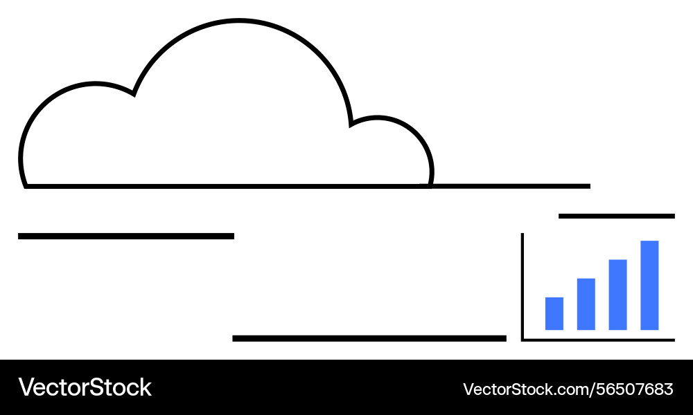 Cloud computing concept with simplified chart vector image