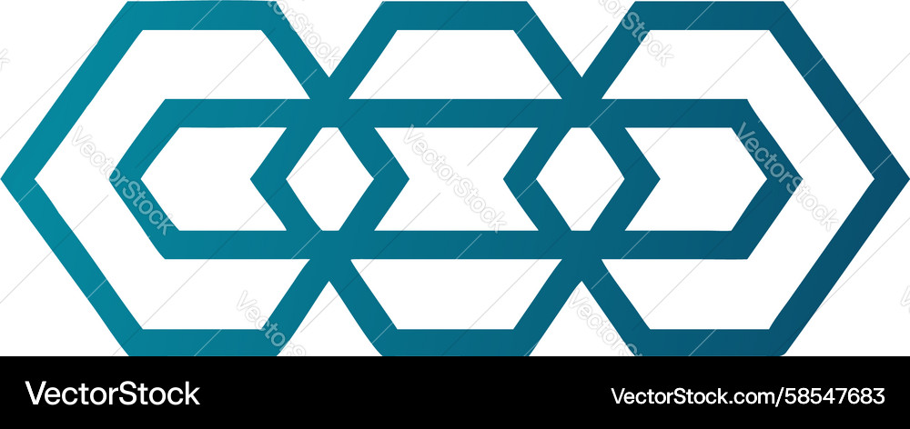 Interconnected Hexagonal Border Vector Image