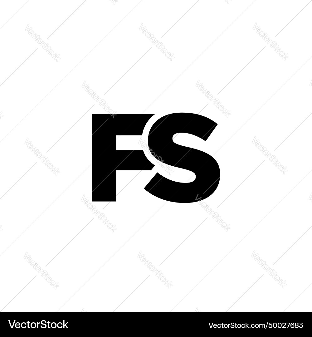 Letter f and s fs logo design template minimal Letter f and s fs logo design template minimal vector image