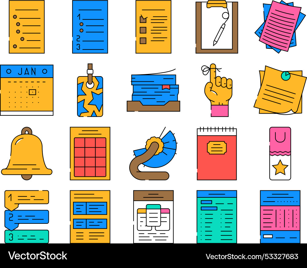 List checklist document check icons set List checklist document check icons set vector image