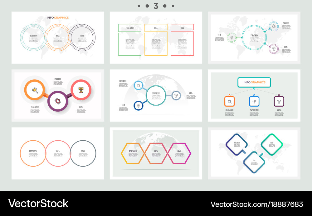 Set of infographic elements presentations graphs vector image