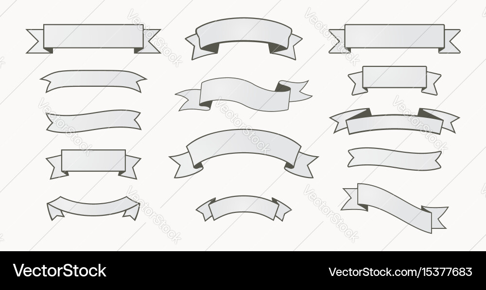 White ribbons Royalty Free Vector Image - VectorStock