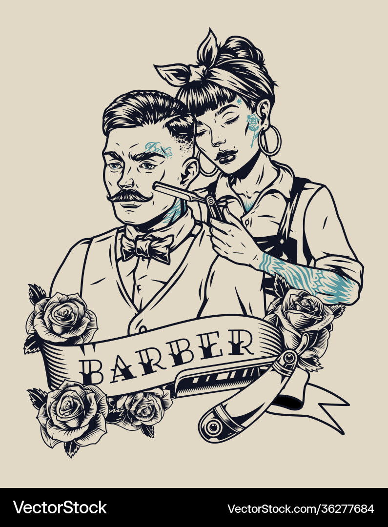 Barbershop vintage emblem Barbershop vintage emblem vector image