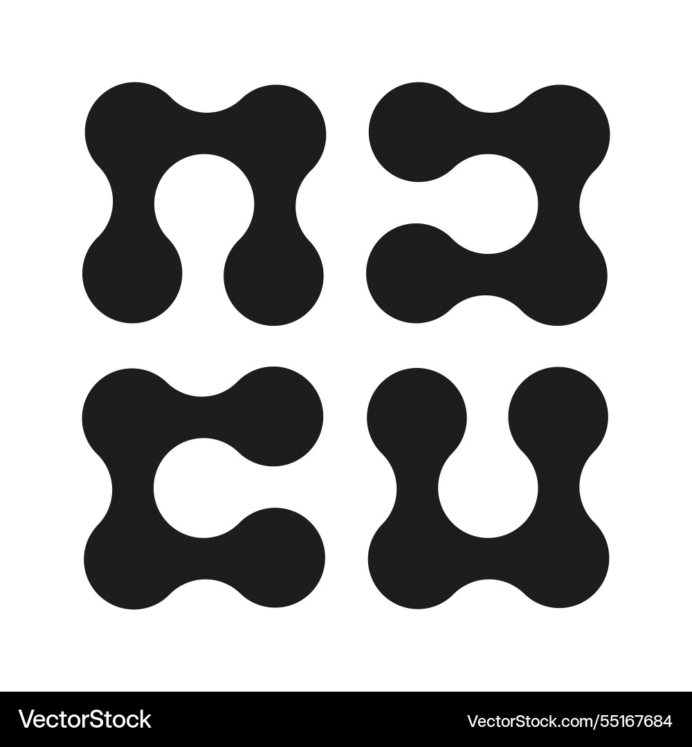 Connected dots logotype circles graphic pattern Connected dots logotype circles graphic pattern vector image
