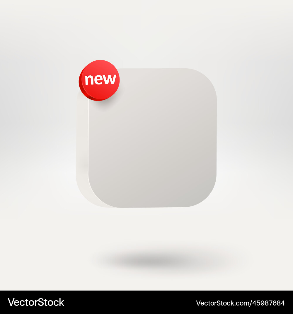 Empty button with new label mobile application vector image