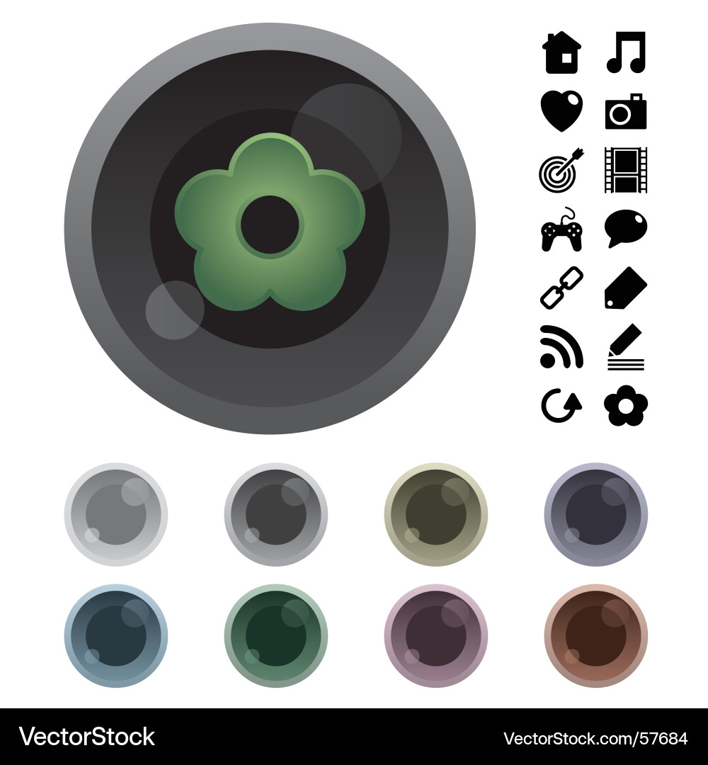 Modern Button Icons Vector Image