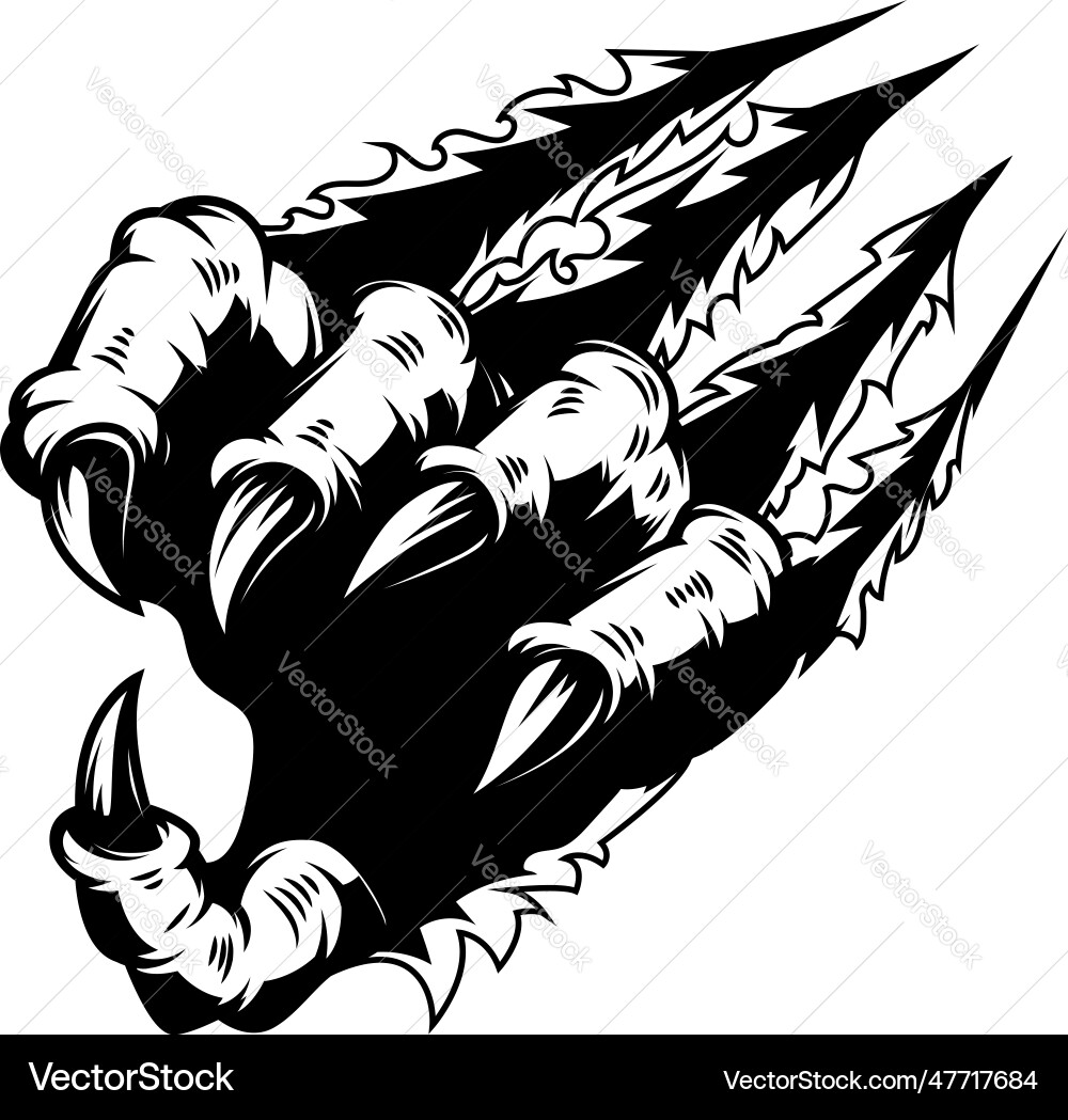 Monster Claw Hand Graphic Vector Image