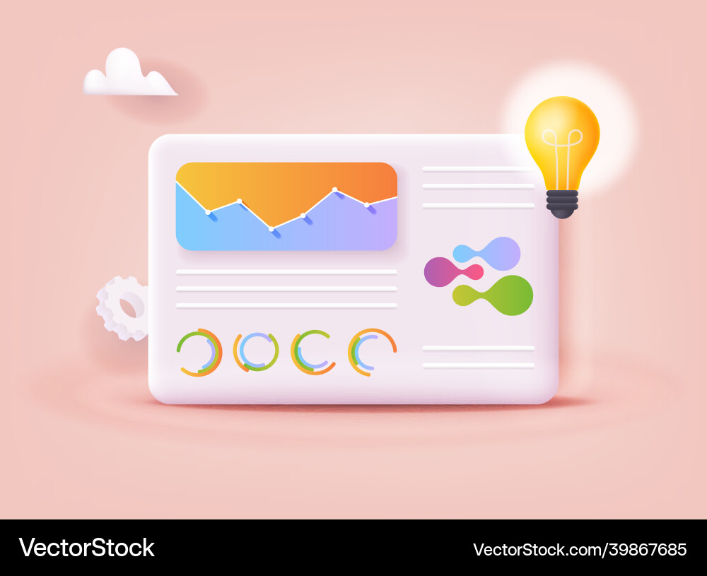 Business data visualization process chart 3d web Business data visualization process chart 3d web vector image