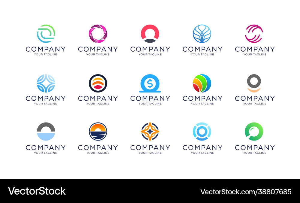 Collection abstract circle logo template Collection abstract circle logo template vector image