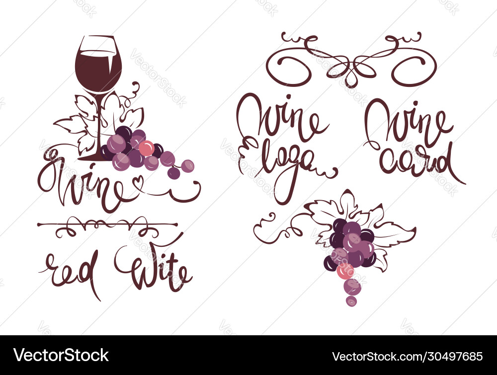 Collection design element - wine title Collection design element - wine title vector image