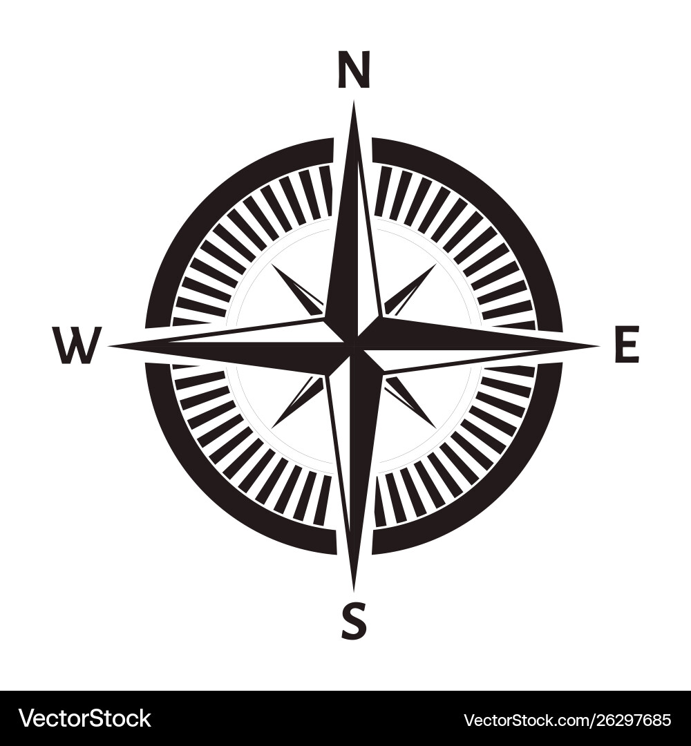 Compass rose wind nautical equipment isolated Compass rose wind nautical equipment isolated vector image