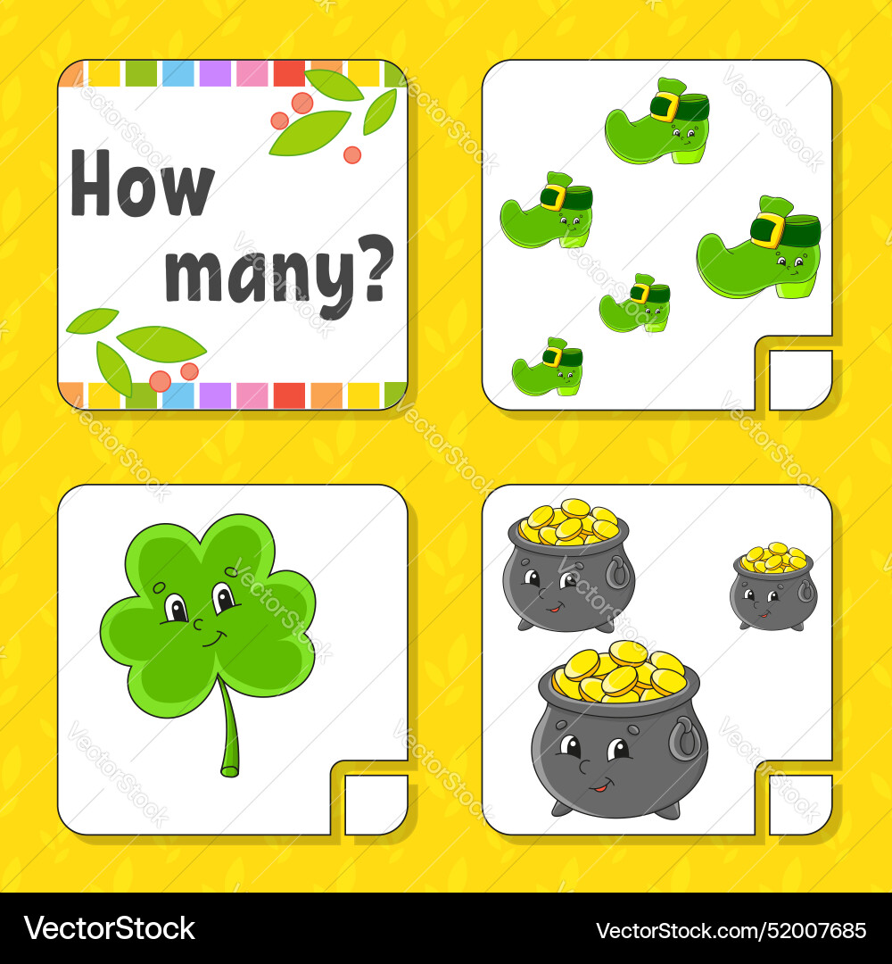 Counting game for children happy characters Counting game for children happy characters vector image